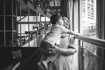 black and white family