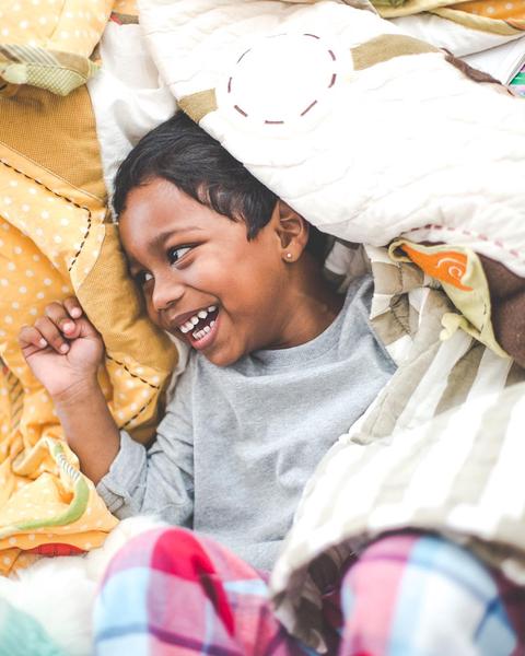 kid in blanket