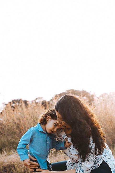 outdoor mom and child
